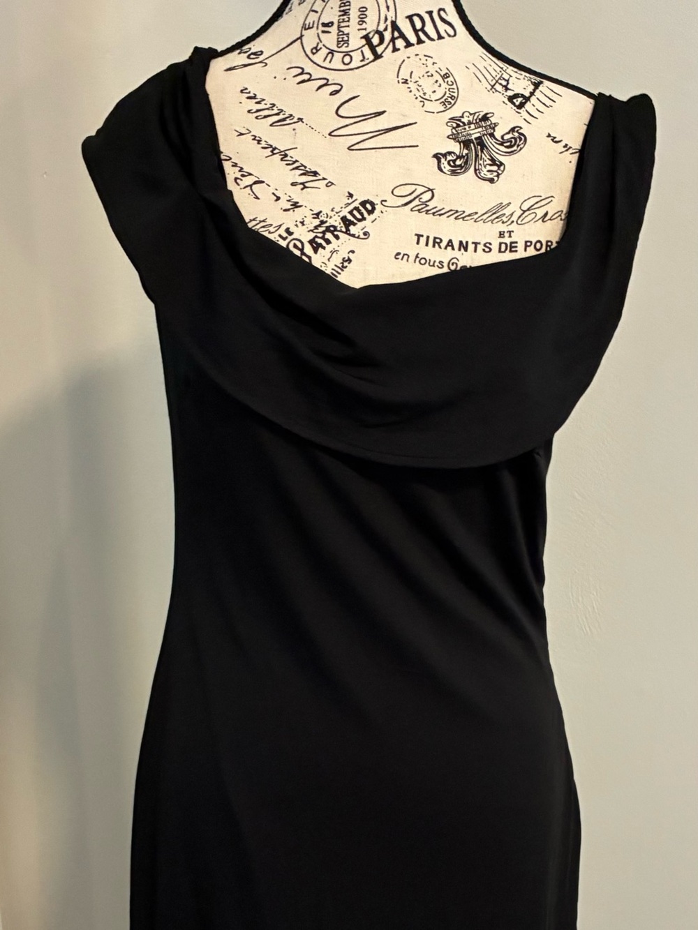 NWT Grace Karin Black stretch midi dress-Off Shoulder Sz 8 Chic Minimalist LBD.